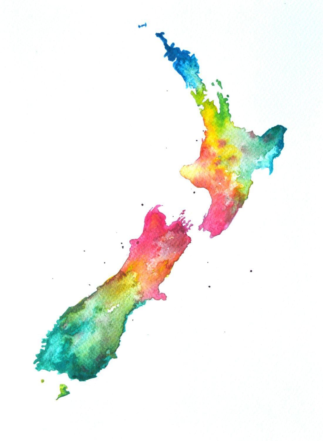 Mapa de nueva zelanda arte