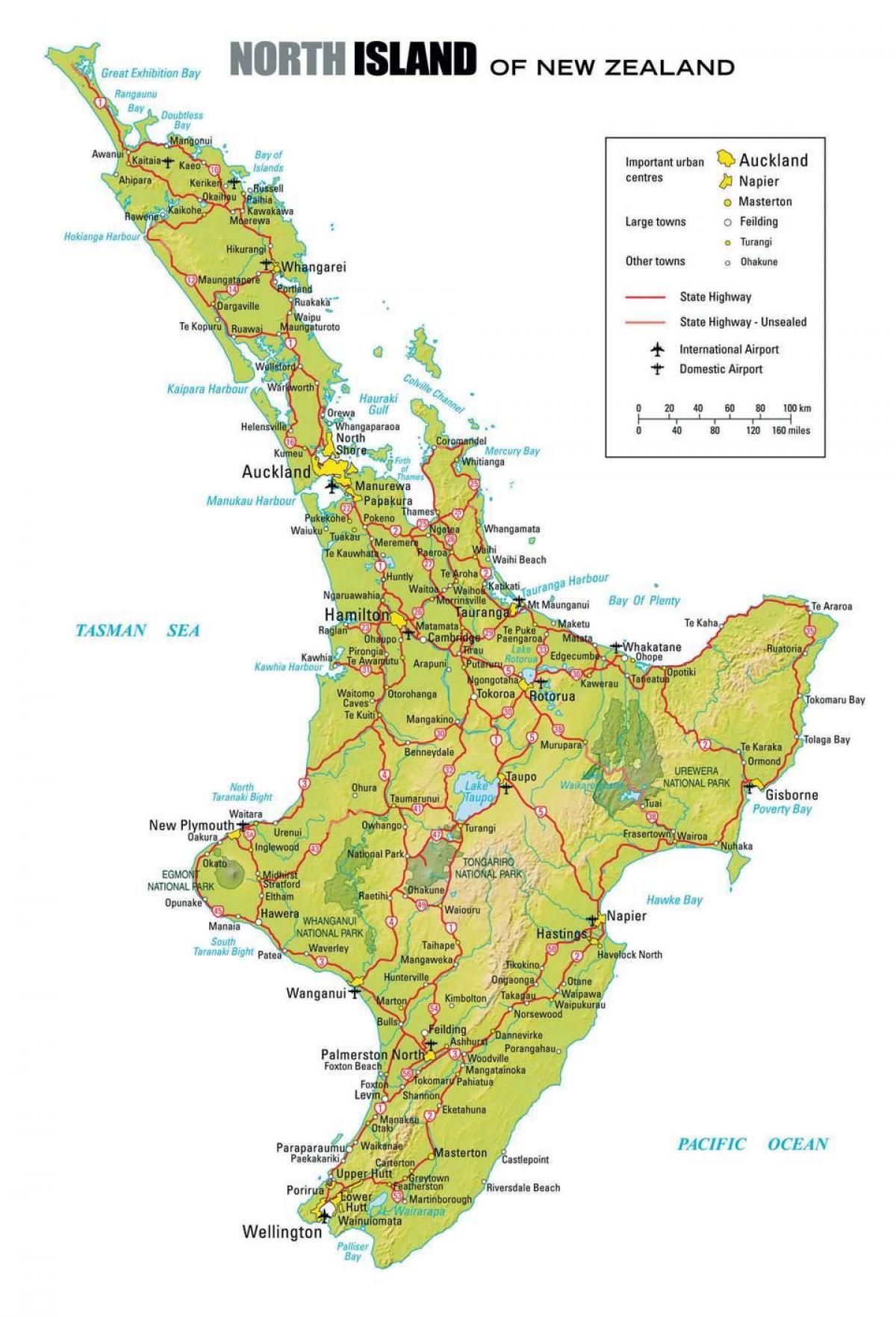 mapa del norte de nueva zelanda