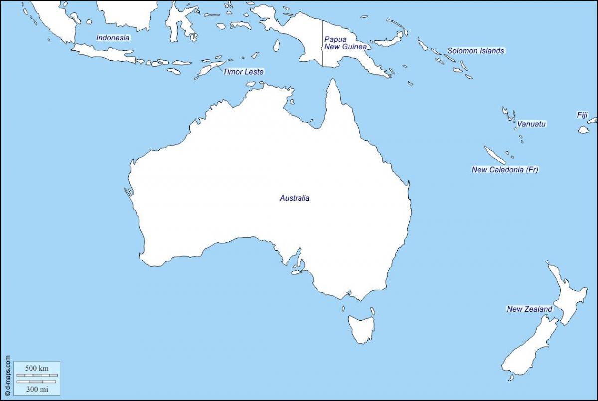 esquema del mapa de australia y nueva zelanda