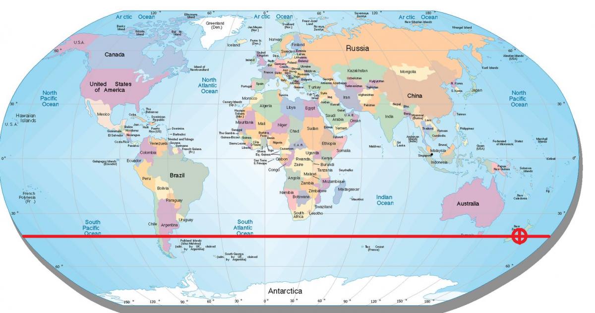 Mapa de nueva zelanda latitud