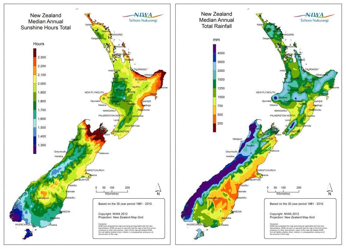 Mapa de nueva zelanda climático