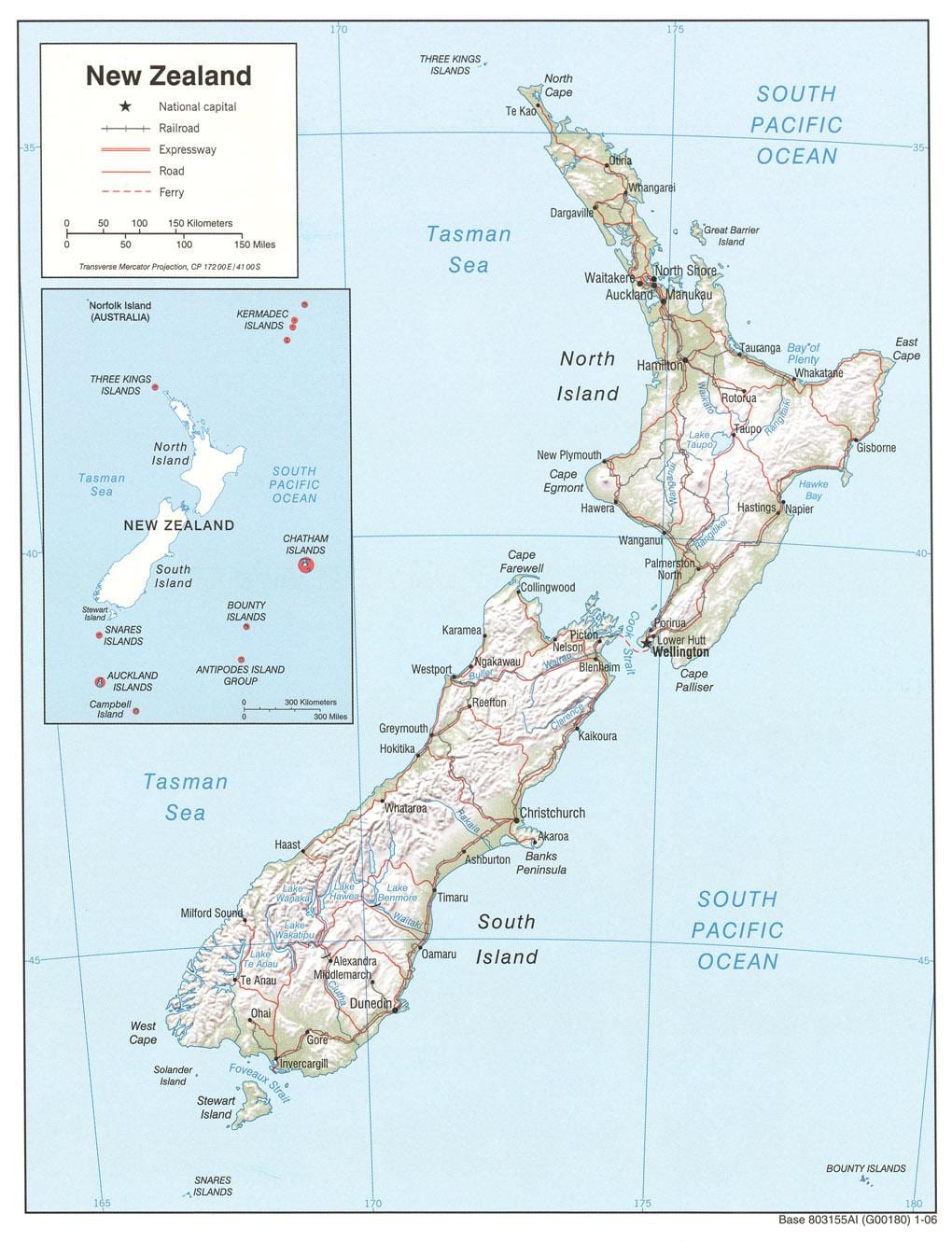 nueva zelanda ríos mapa