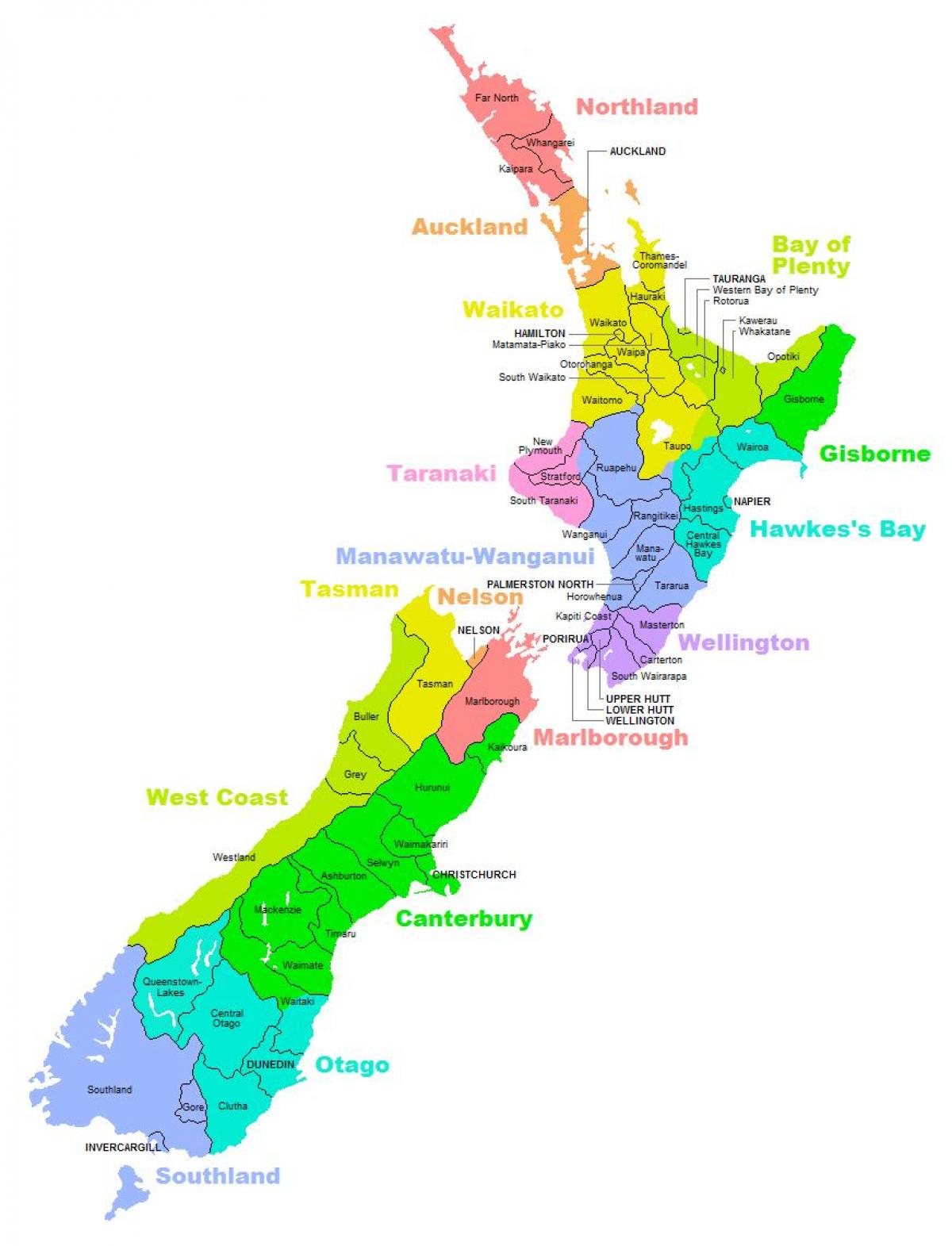 mapa político de australia y nueva zelanda