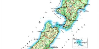 Mapa de los grandes de nueva zelanda