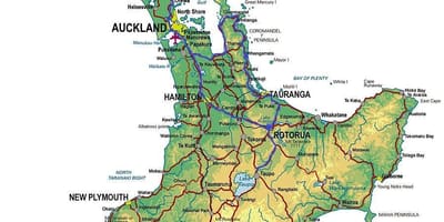 Mapa de esquí de la isla norte de nueva zelanda