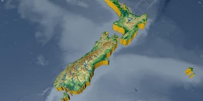 Mapa en 3d de nueva zelanda