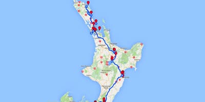 Mapa de la isla norte de nueva zelanda