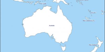 Esquema del mapa de australia y nueva zelanda