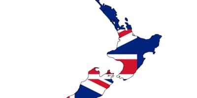 Mapa de nueva zelanda y de la bandera