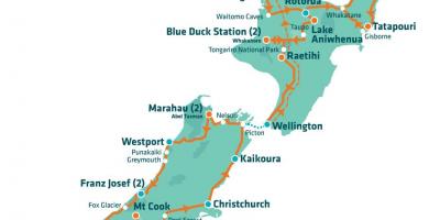 Nueva zelanda atracciones turísticas mapa