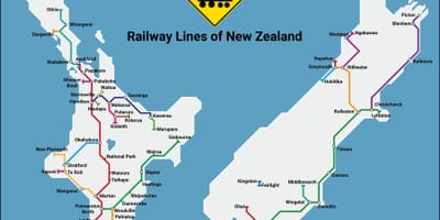 Nueva zelanda mapa de la red ferroviaria