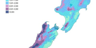 Nueva zelanda precipitaciones mapa