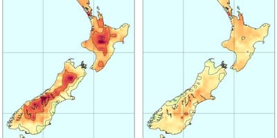 Mapa de nueva zelanda temperatura