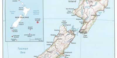 Nueva zelanda ríos mapa