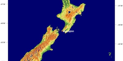 Nueva zelanda mapa del terreno