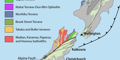 Mapa de nueva zelanda de los recursos naturales