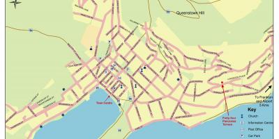 Mapa de calle de queenstown, nueva zelanda