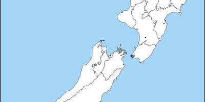 Mapa de simple nueva zelanda